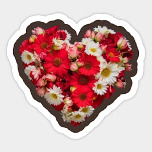 Flowers on heart Sticker